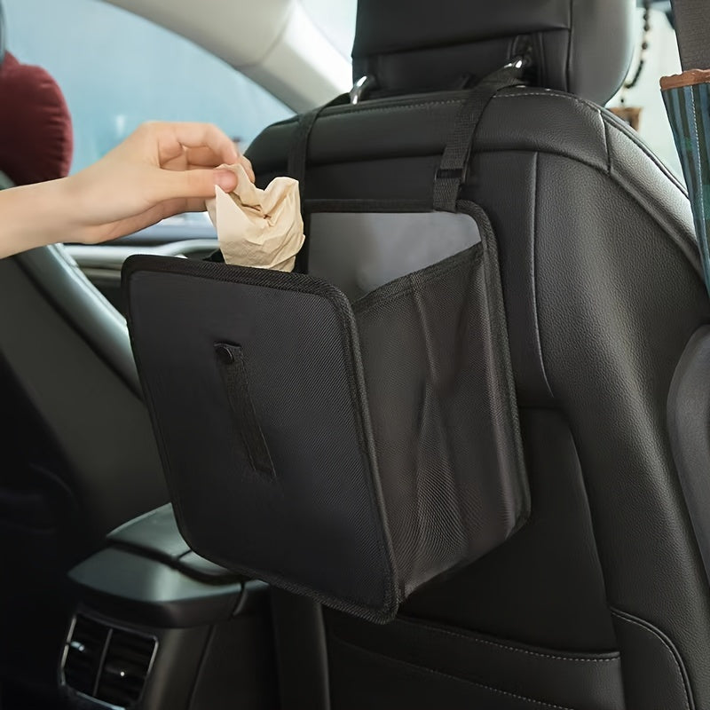 Cubo de basura para coche, bolsa de almacenamiento colgante y plegable de poliéster para vehículo, viajes y actividades al aire libre