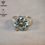 10 Karat Moissanite uzuk, sterling kumush to'y zargarlik buyumlari, U uchun