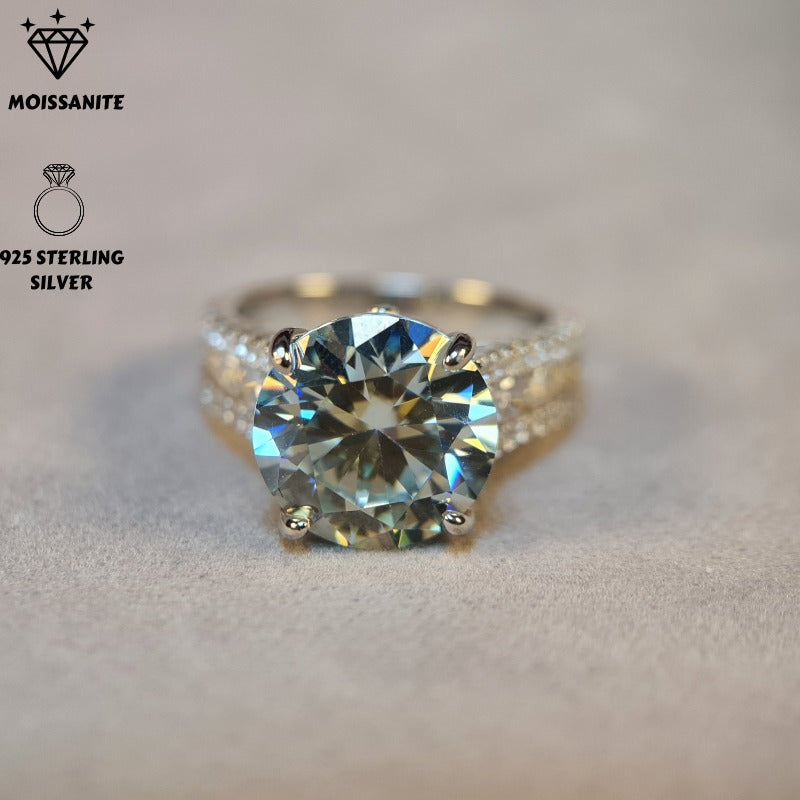 10 Karat Moissanite uzuk, sterling kumush to'y zargarlik buyumlari, U uchun
