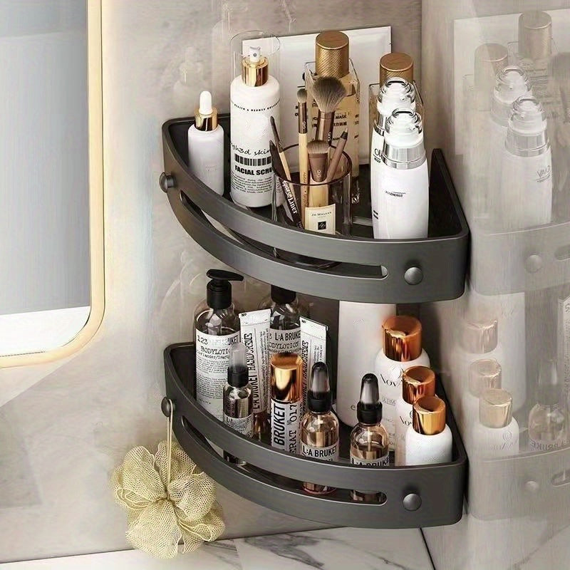 Plastic Bathroom Corner Shelf No-Drill No Electricity Installation