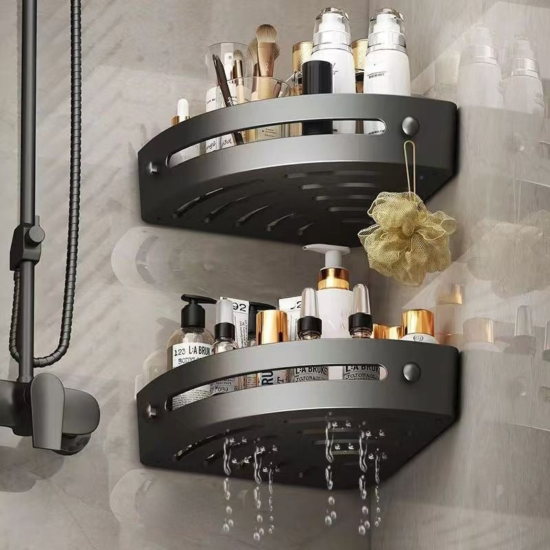 Plastic Bathroom Corner Shelf No-Drill No Electricity Installation