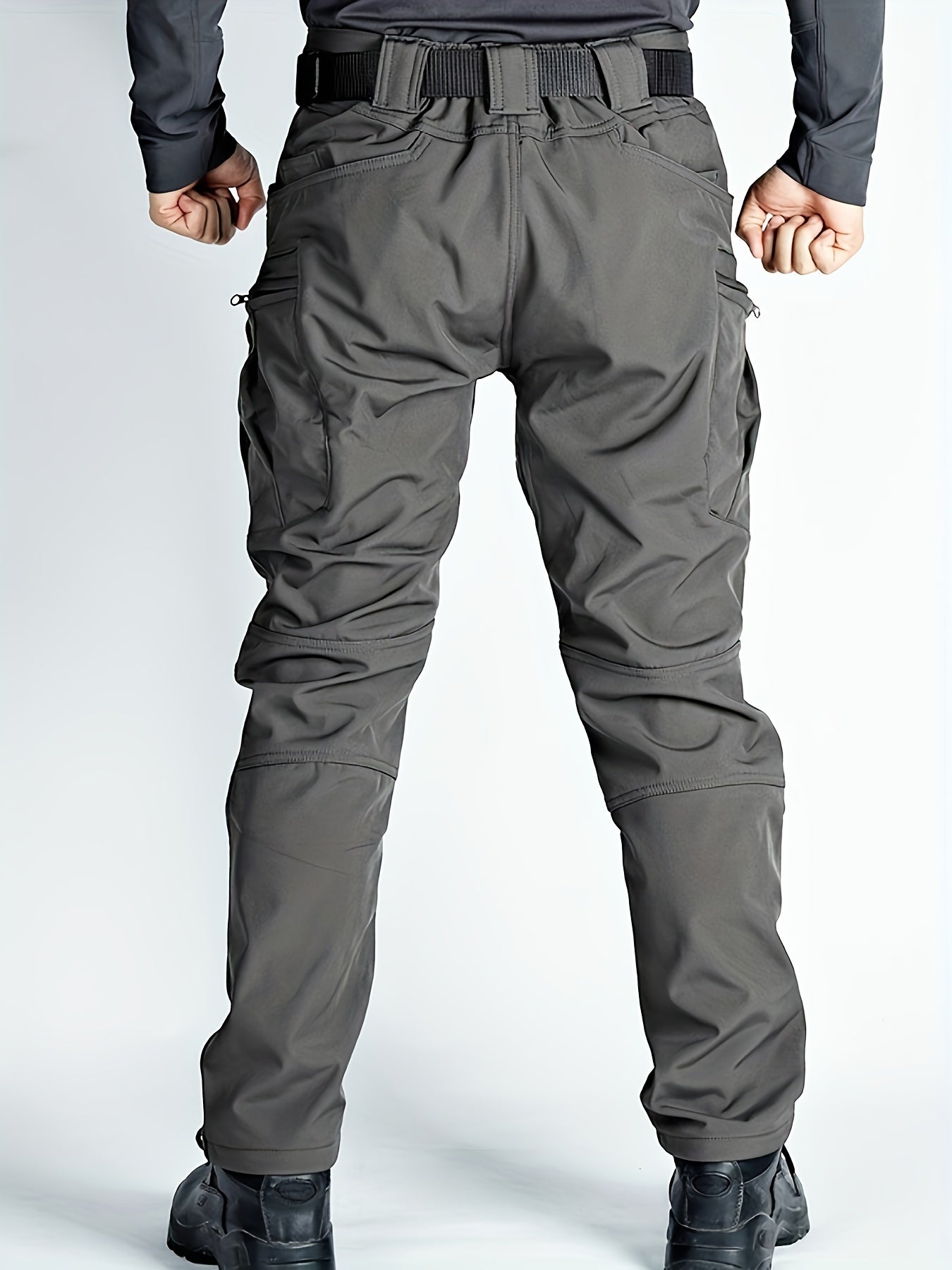 Erkaklar uchun tashqi sport to'plami, kapuchonli kurtka, bir nechta cho'ntaklar va turli faoliyatlar uchun bir rangli - Kuz/Qish to'plami