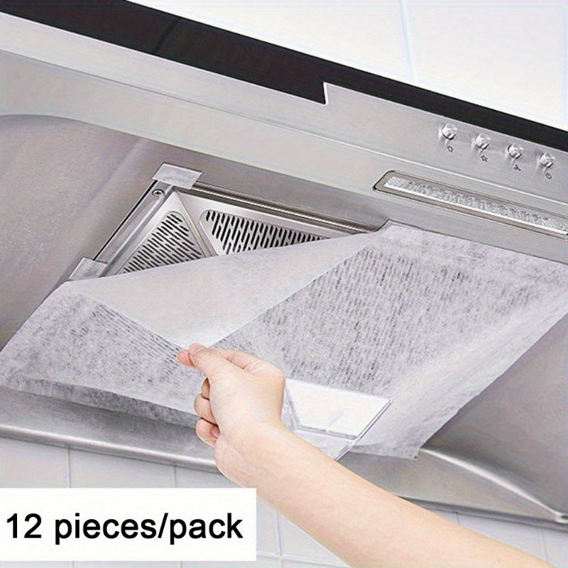 12-Pack Universal Range Hood Filters High Temp Resistant Disposable Non-Stick Screens