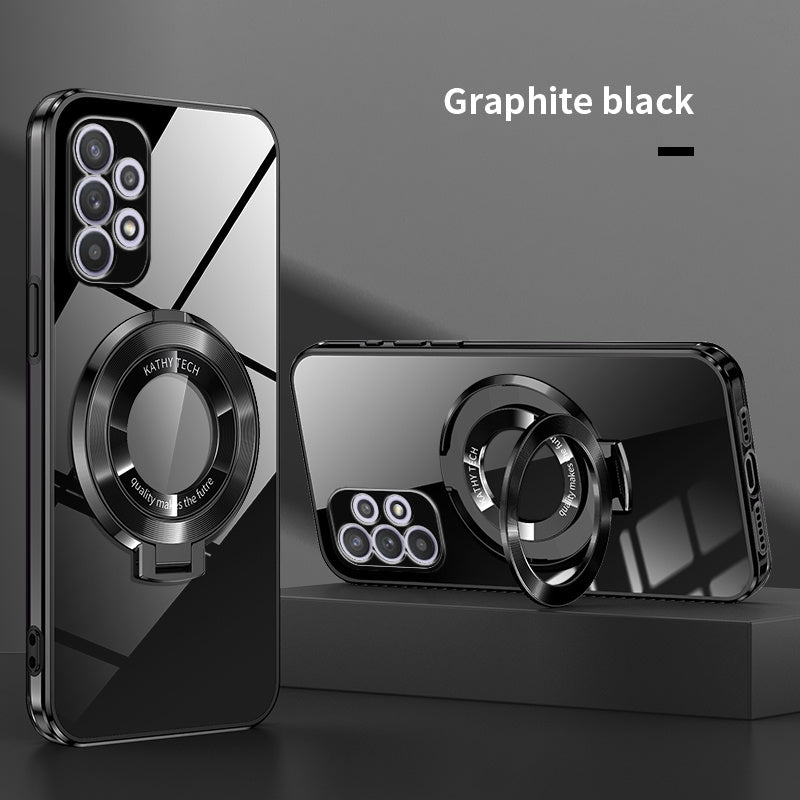 Electroplated Galaxy Phone Case with CD Holder Fall Protection Camera Guard for Samsung Galaxy Series