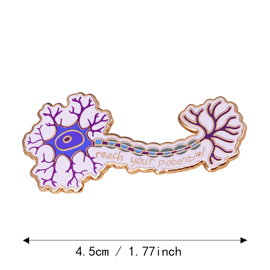 Ilm-fan ixlosmandlari uchun neyron ilhomlangan alloy pin brosh, yeleklar, sumkalar, shapka ustiga kiying