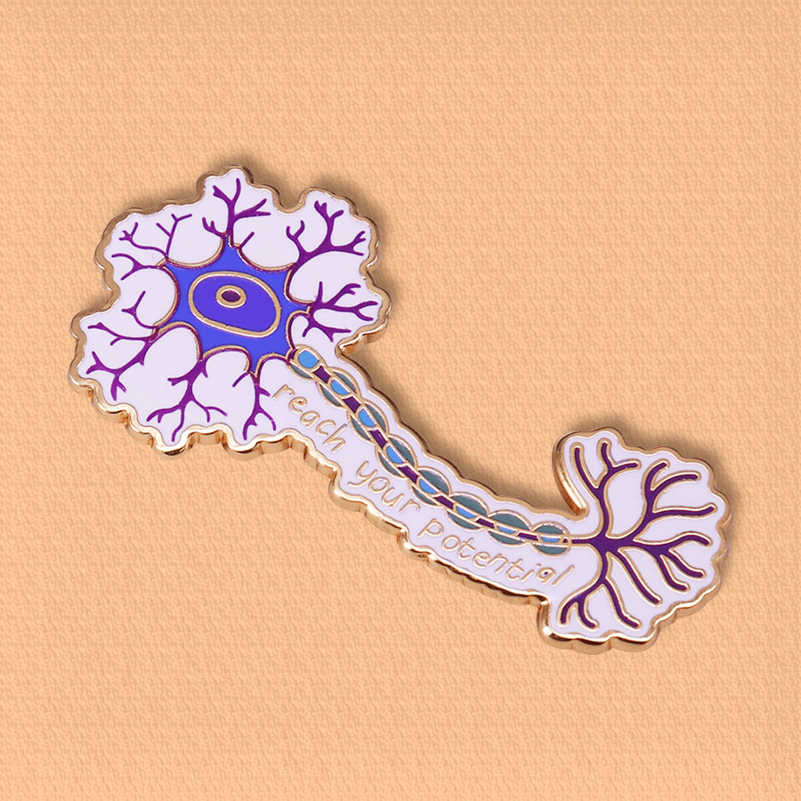 Ilm-fan ixlosmandlari uchun neyron ilhomlangan alloy pin brosh, yeleklar, sumkalar, shapka ustiga kiying