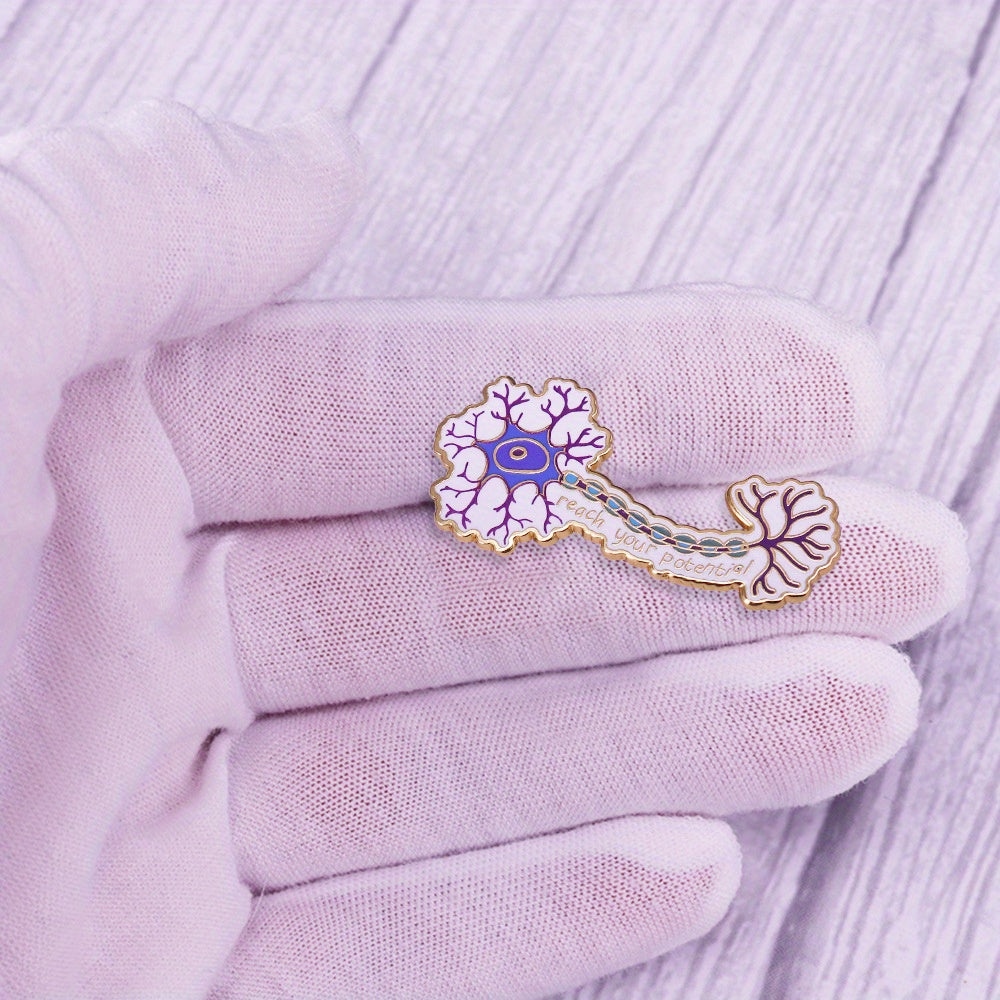 Ilm-fan ixlosmandlari uchun neyron ilhomlangan alloy pin brosh, yeleklar, sumkalar, shapka ustiga kiying