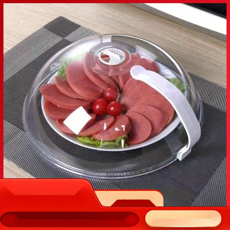Cubierta de comida clara con asa para ollas y sartenes, apta para microondas, mantiene los alimentos frescos