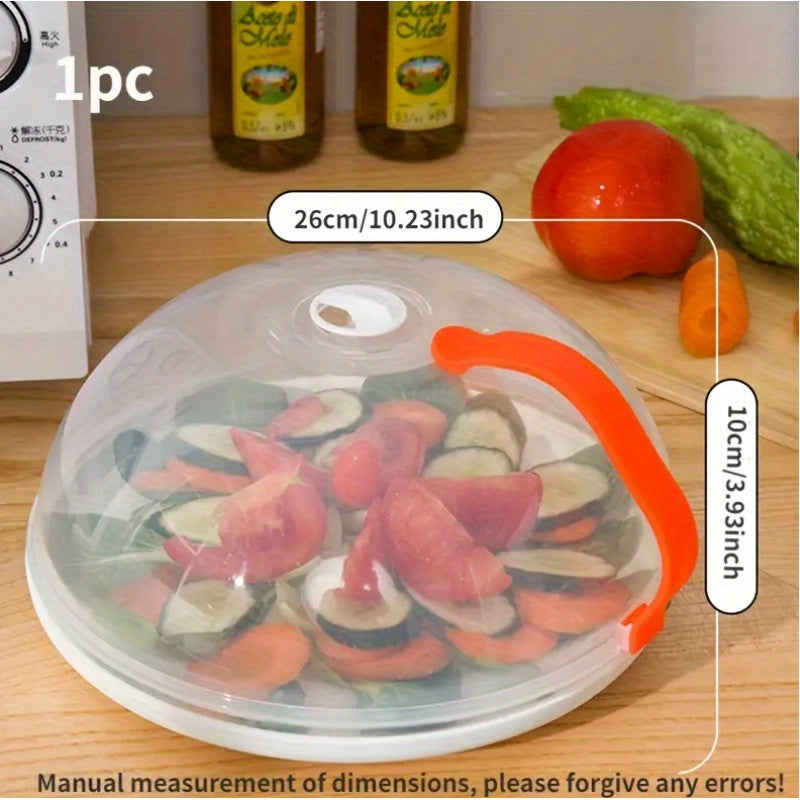 Clear Food Cover with Handle for Pots and Pans, Microwave Safe, Keeps Food Fresh