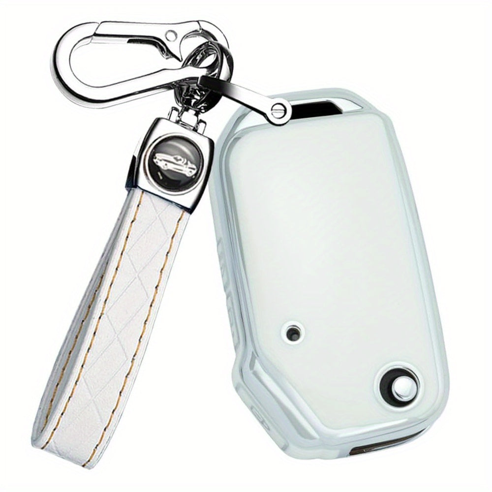 Universal TPU Key Fob Cover Case with Keychain for 3 Button Remote