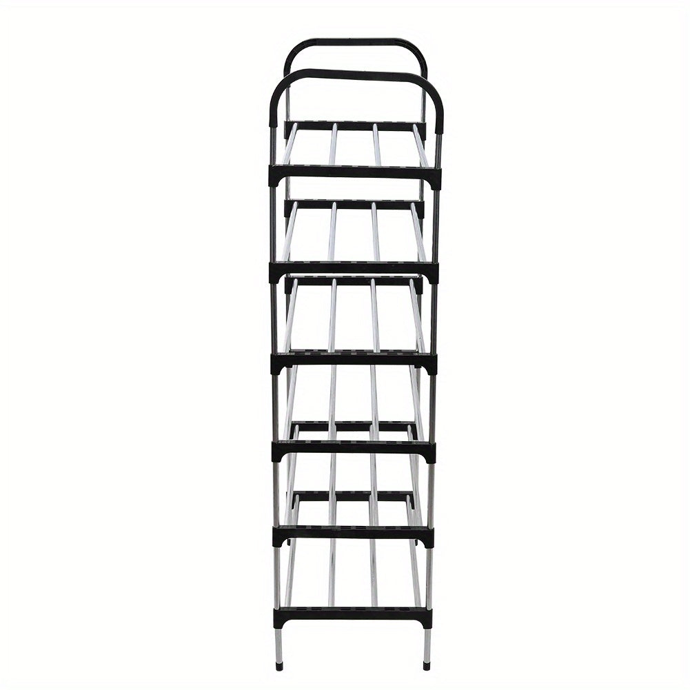 Black Metal Shoe Rack 5-6 Tiers for Home Organization and Storage