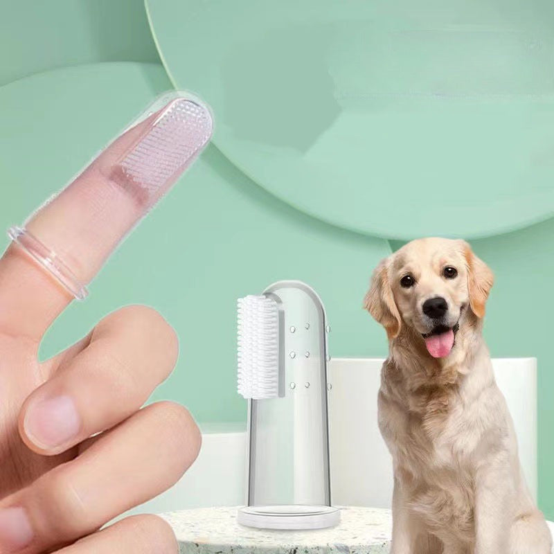 Silicone Pet Finger Toothbrushes for Dogs Cats and Amphibians Soft Bristles