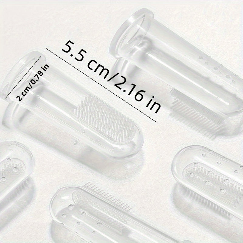 Silicone Pet Finger Toothbrushes for Dogs Cats and Amphibians Soft Bristles