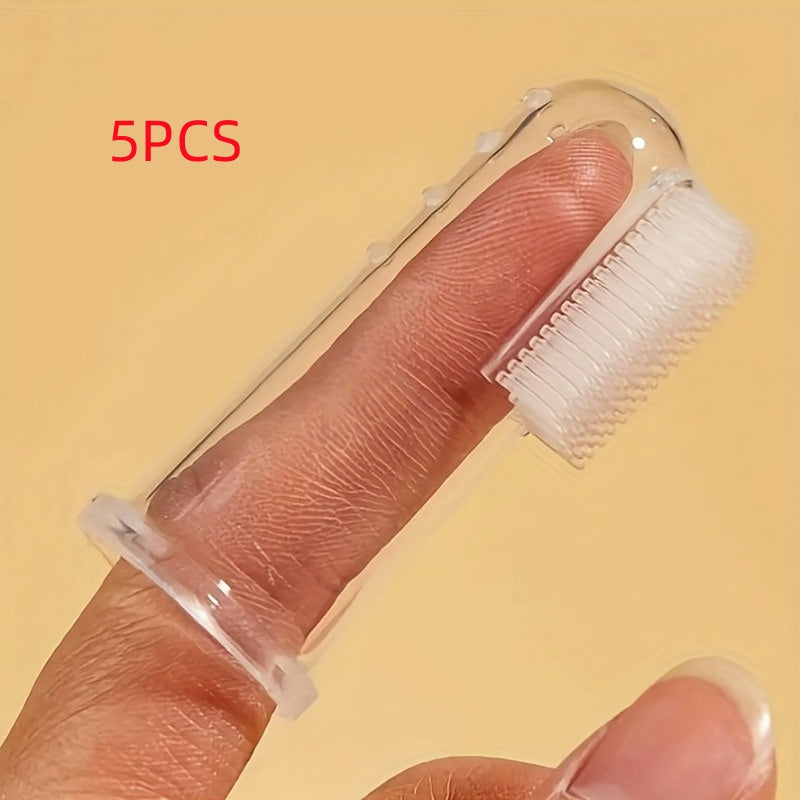 Silicone Pet Finger Toothbrushes for Dogs Cats and Amphibians Soft Bristles