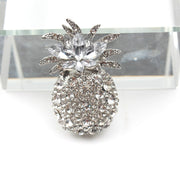 Vintage Pineapple Brooch with Rhinestones and Enamel for Ladies