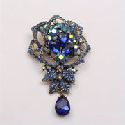 Rhinestone Flower Brooch Pin with Crystal Details for Dresses Bags and Hats