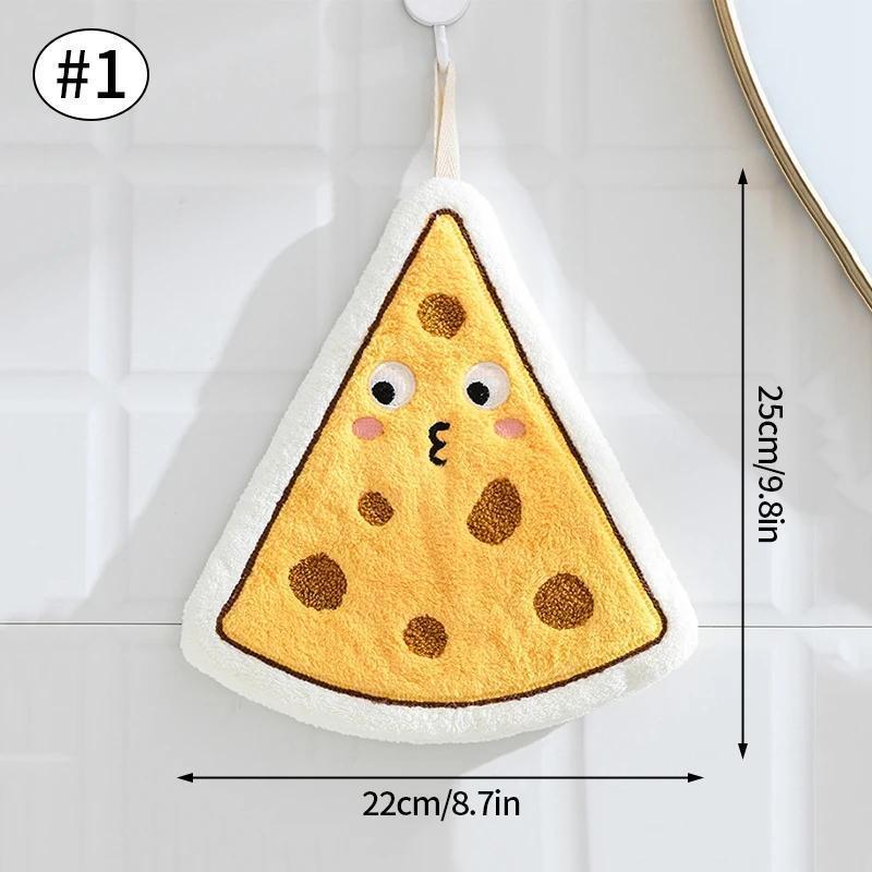 Cute Cartoon Food Hand Towel Soft Coral Fleece Kitchen Cloth Absorbent Cookie Bread Cupcake