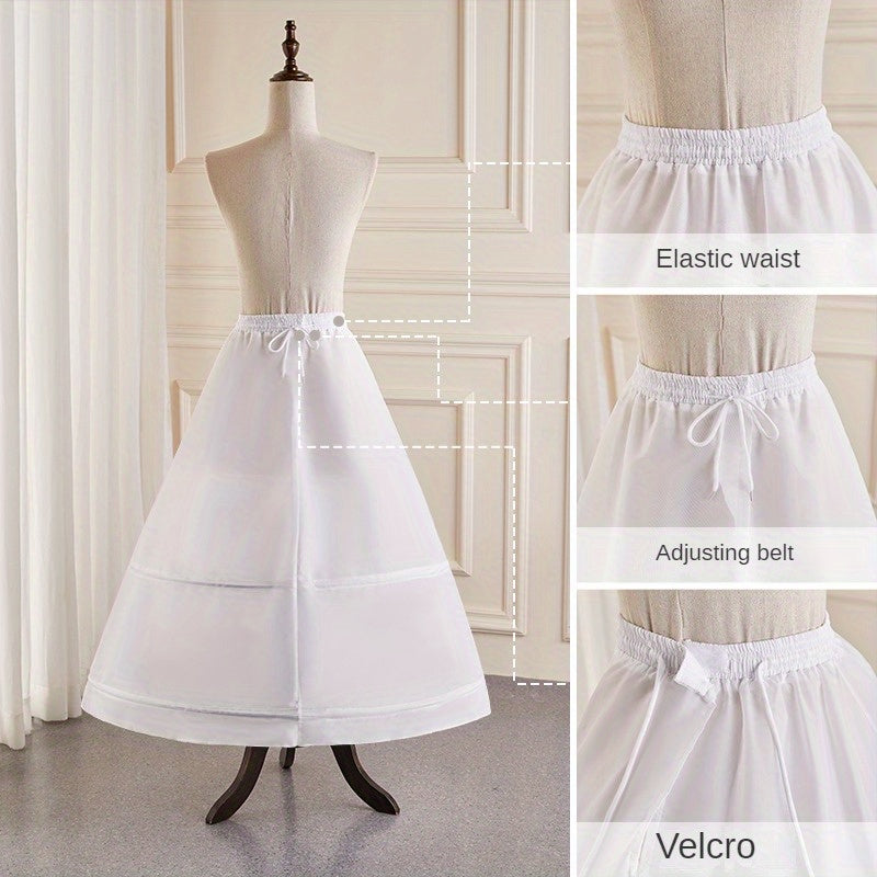 Polyester Bridal Petticoat with Elastic Waistband 2-Hoop Crinoline Underskirt