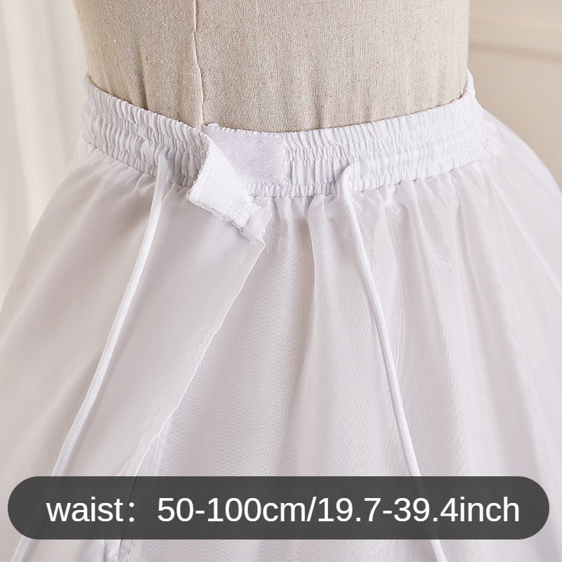 Polyester Bridal Petticoat with Elastic Waistband 2-Hoop Crinoline Underskirt