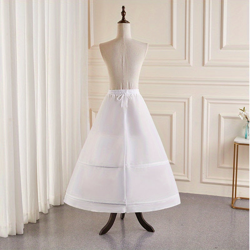Polyester Bridal Petticoat with Elastic Waistband 2-Hoop Crinoline Underskirt