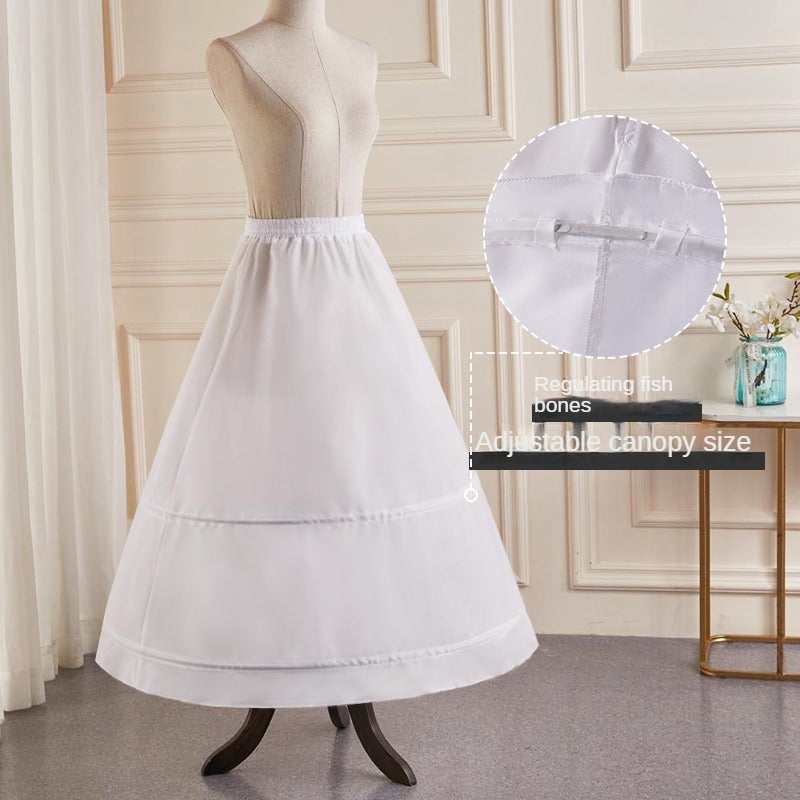 Polyester Bridal Petticoat with Elastic Waistband 2-Hoop Crinoline Underskirt