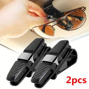 Car Visor Sunglass Holder Clips 2-Pack PVC Universal Ticket Eyeglasses Mount