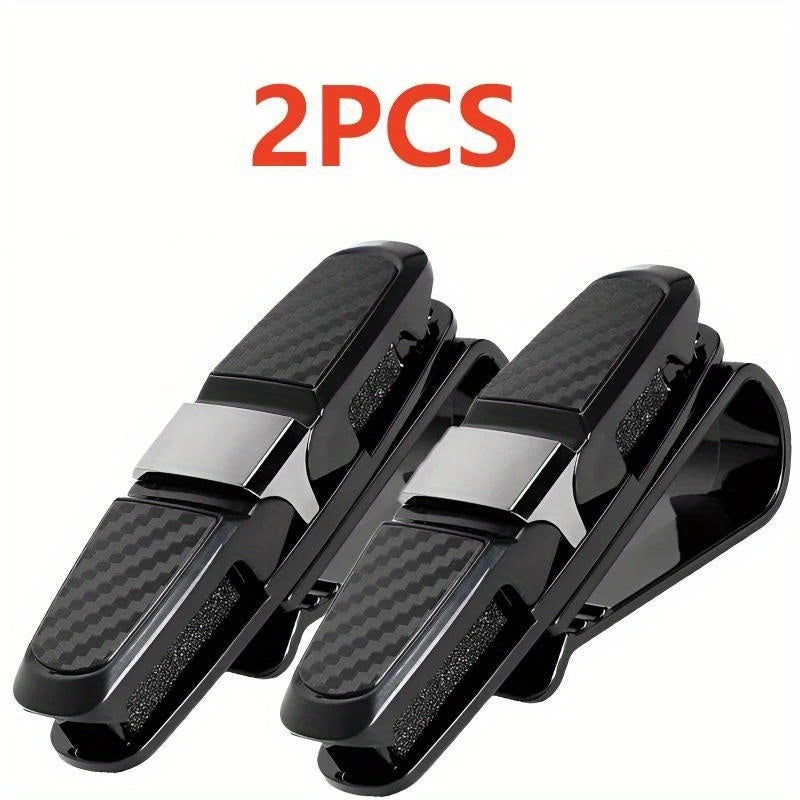 Car Visor Sunglass Holder Clips 2-Pack PVC Universal Ticket Eyeglasses Mount