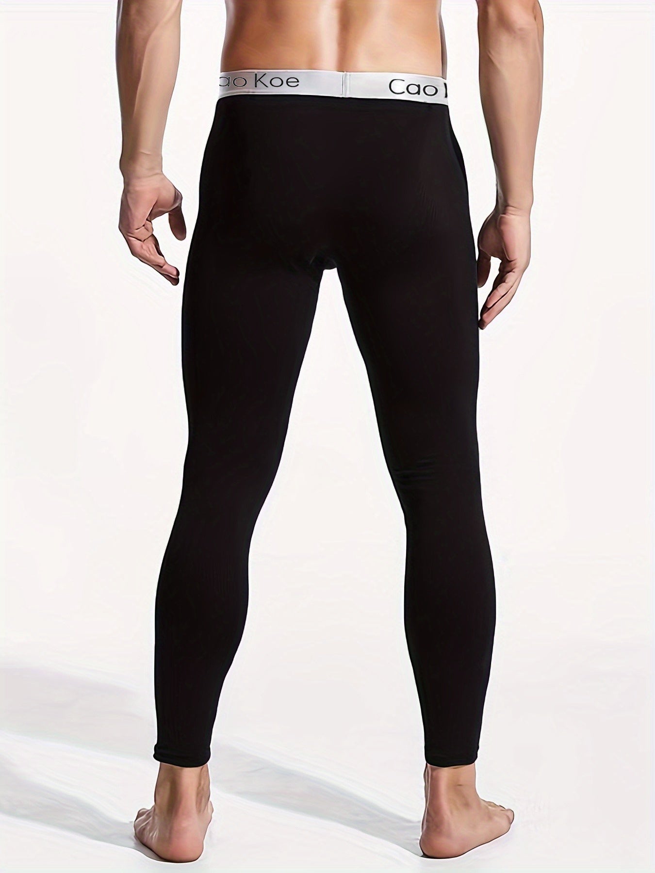 Men's Fleece-Lined Thermal Leggings for Fall and Winter Outdoor Activities