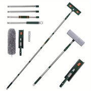 2-in-1 Rotatable Window Squeegee Cleaner Kit with Telescopic Extension Pole