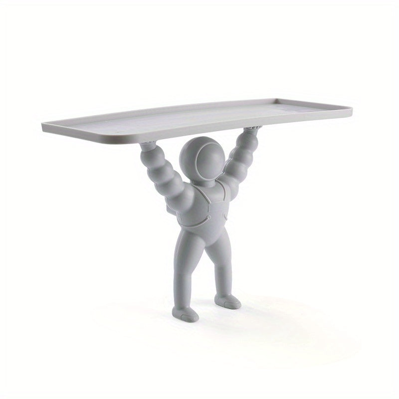 Wall-Mounted Space-Themed Organizer for Bathroom and Kitchen Durable Plastic 30x12.5cm