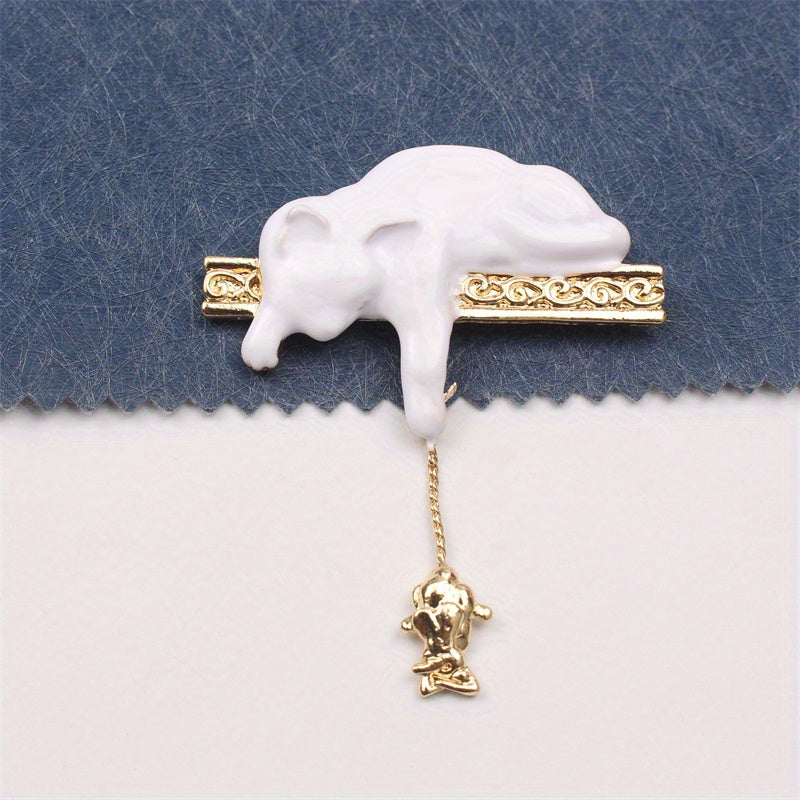 Enamel Cat Brooch Holiday Gift Fashion Accessory for Purses Hats and Outfits