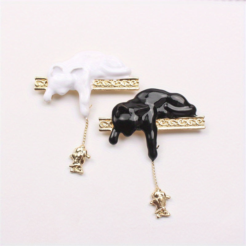 Enamel Cat Brooch Holiday Gift Fashion Accessory for Purses Hats and Outfits