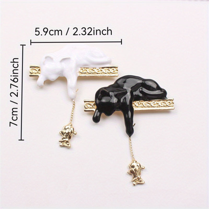 Enamel Cat Brooch Holiday Gift Fashion Accessory for Purses Hats and Outfits