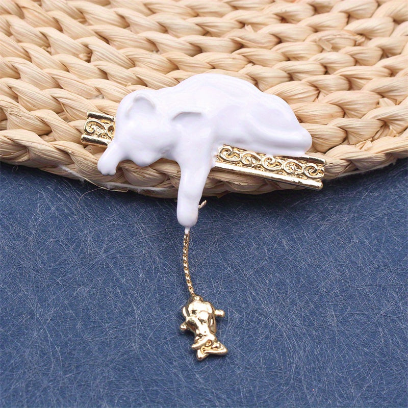 Enamel Cat Brooch Holiday Gift Fashion Accessory for Purses Hats and Outfits