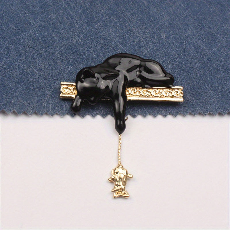 Enamel Cat Brooch Holiday Gift Fashion Accessory for Purses Hats and Outfits