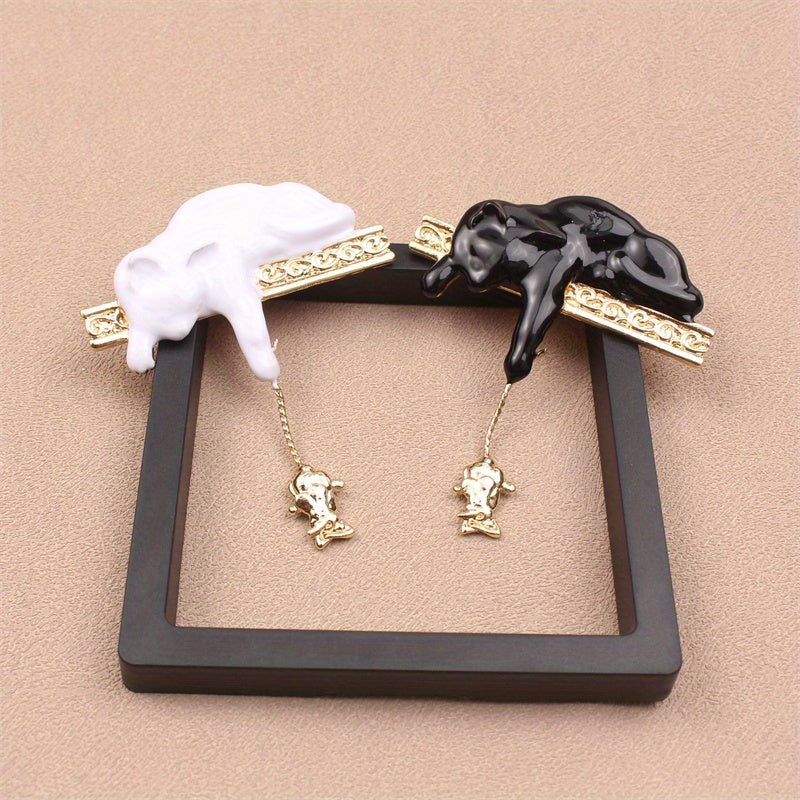 Enamel Cat Brooch Holiday Gift Fashion Accessory for Purses Hats and Outfits