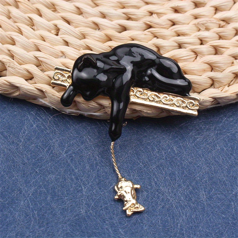 Enamel Cat Brooch Holiday Gift Fashion Accessory for Purses Hats and Outfits