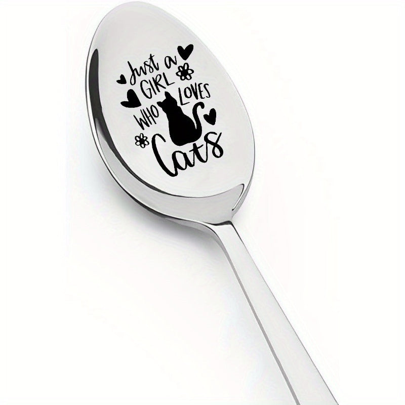 Stainless Steel Coffee Spoon for Cat Lovers Valentine's Day Gift