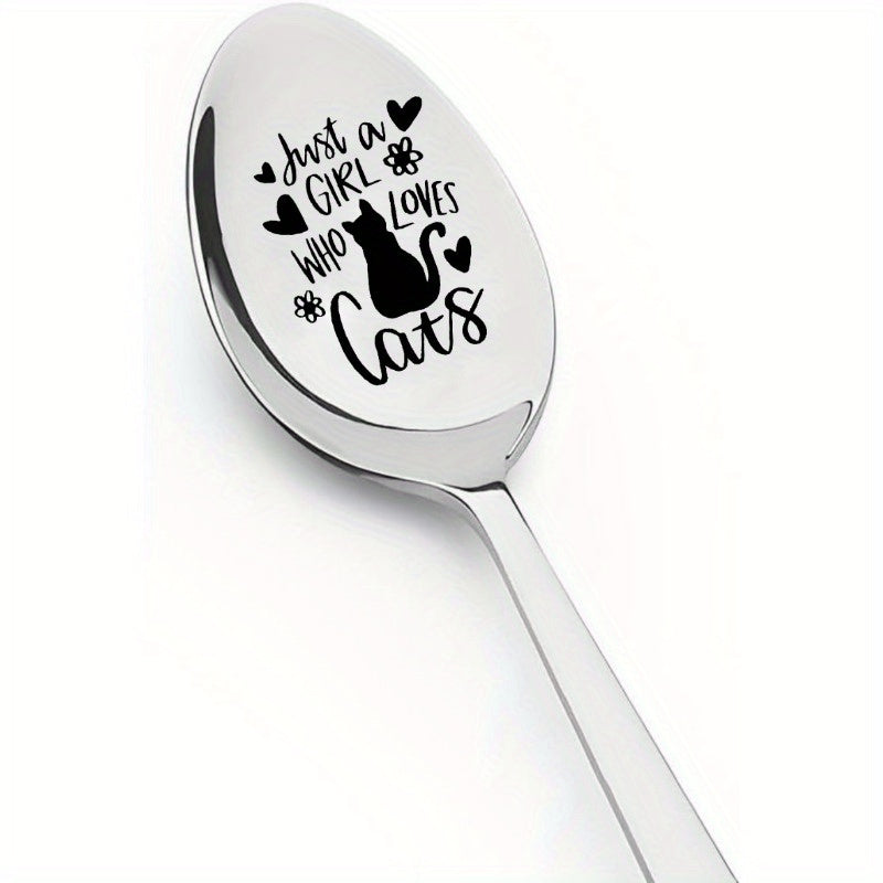 Stainless Steel Coffee Spoon for Cat Lovers Valentine's Day Gift