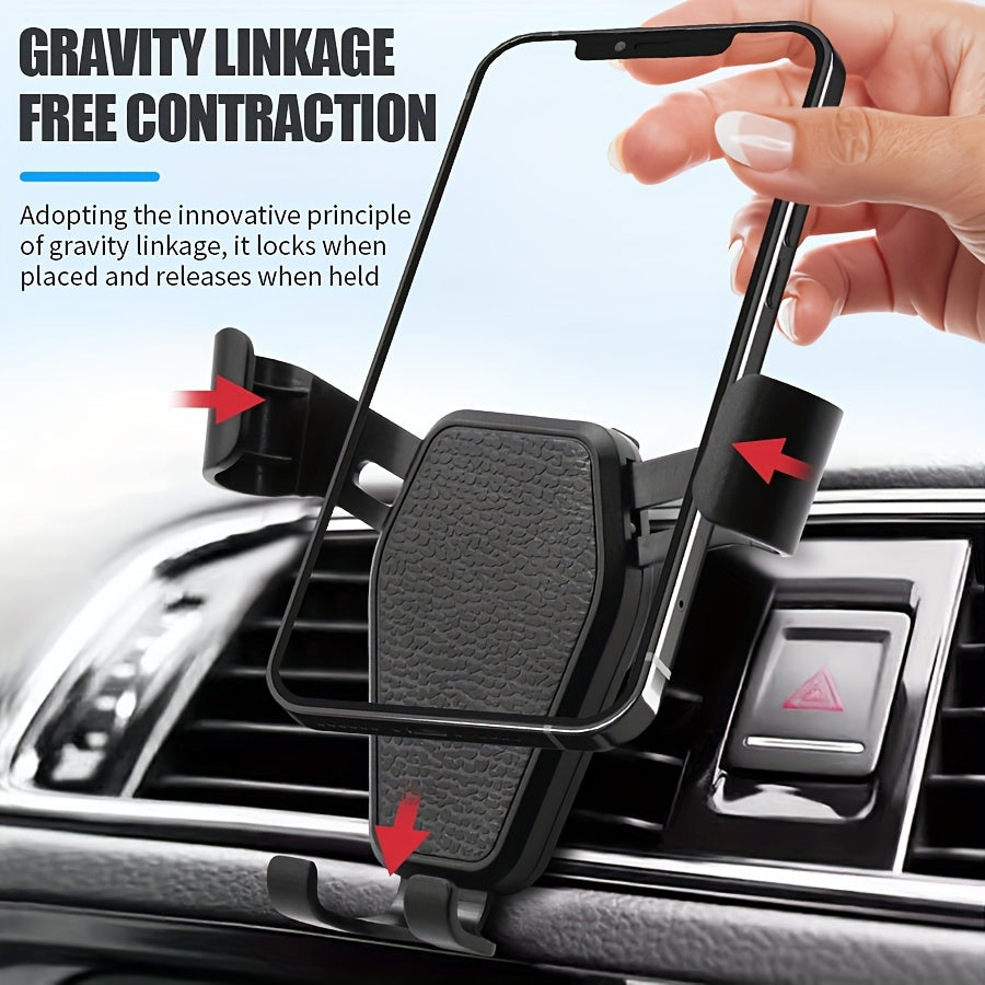 Universal Car Phone Mount ABS Material Air Vent Gravity Lock Rotatable Cradle