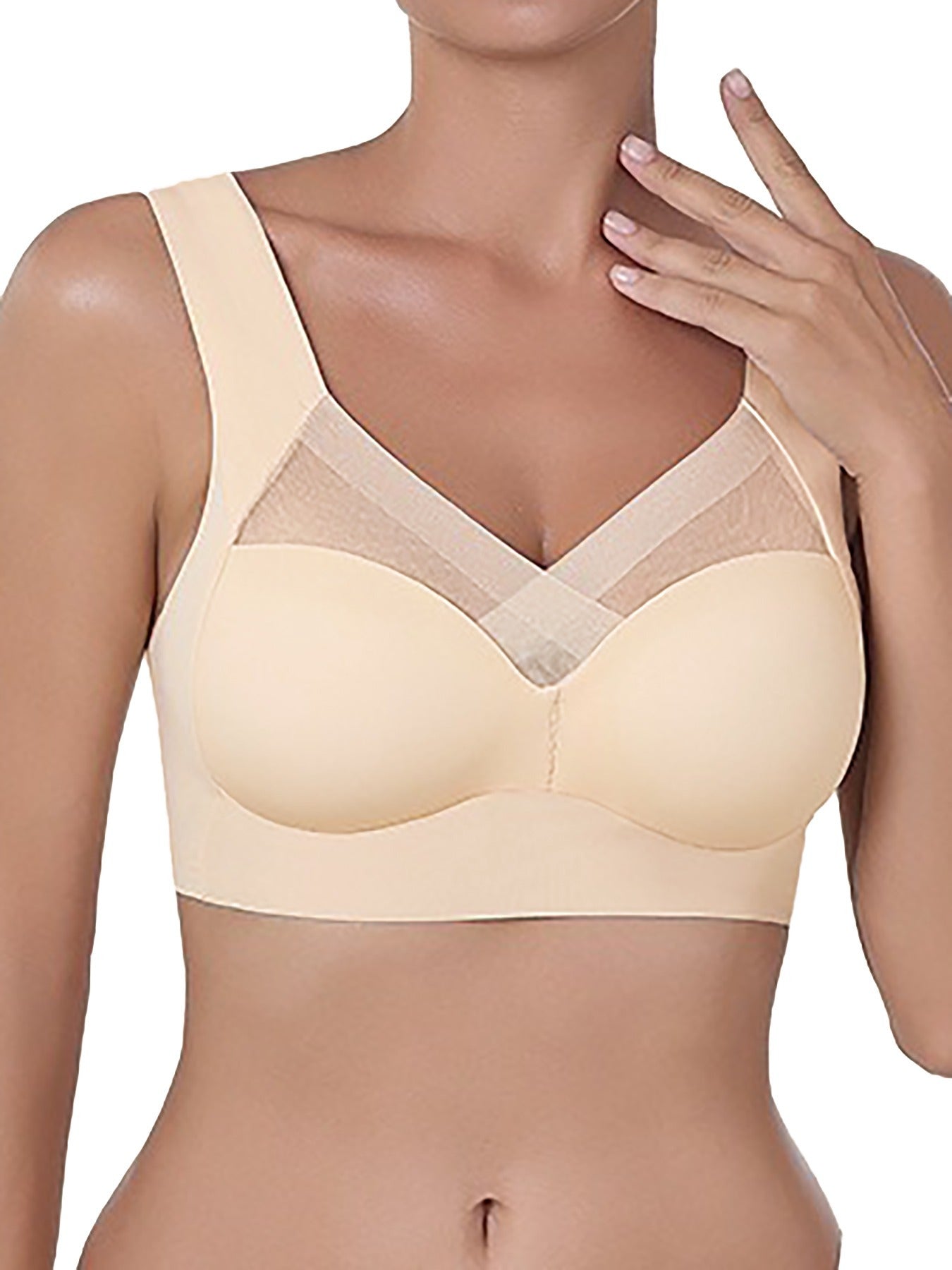 Women’s Mesh Wireless Push-Up Bras 5 Pack Breathable Black Pink Blue