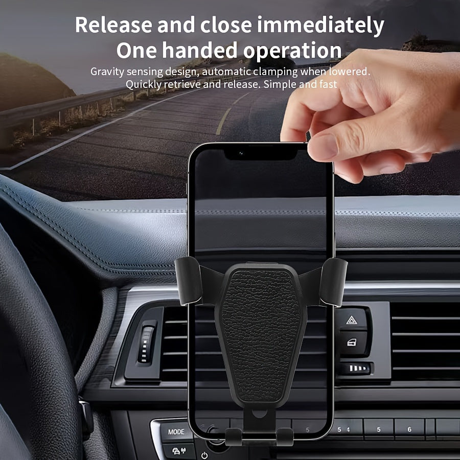 Universal Car Phone Mount ABS Material Air Vent Gravity Lock Rotatable Cradle