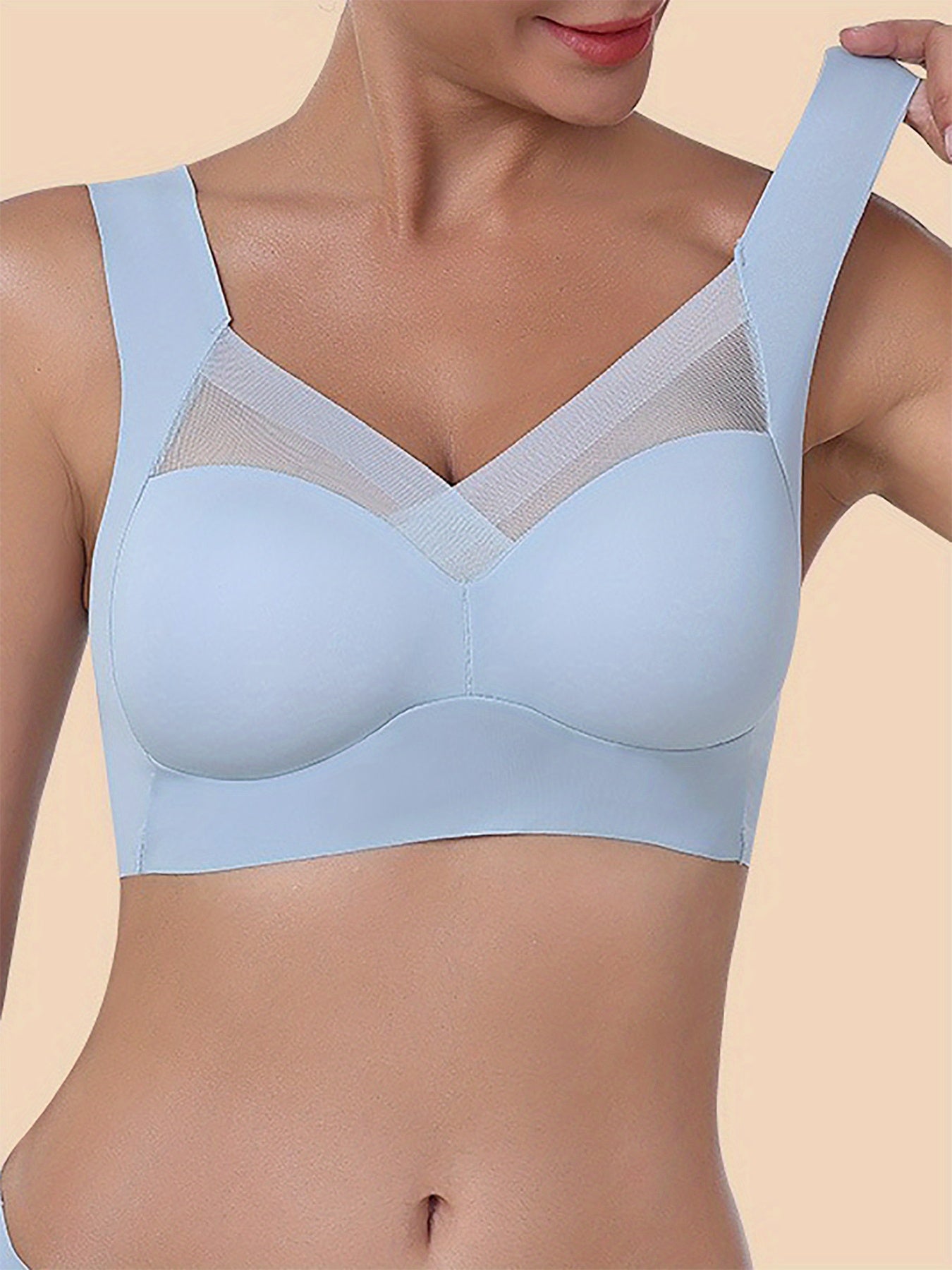 Women’s Mesh Wireless Push-Up Bras 5 Pack Breathable Black Pink Blue