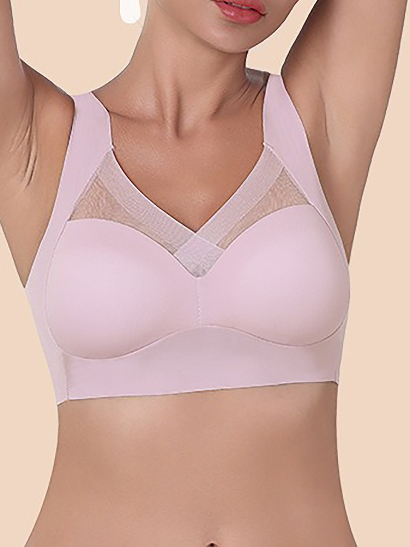 Women’s Mesh Wireless Push-Up Bras 5 Pack Breathable Black Pink Blue