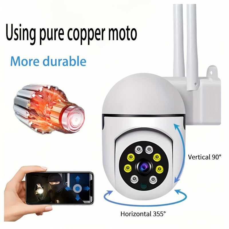 Wireless Security Camera with Color Night Vision 2-Way Audio Pan Tilt Zoom