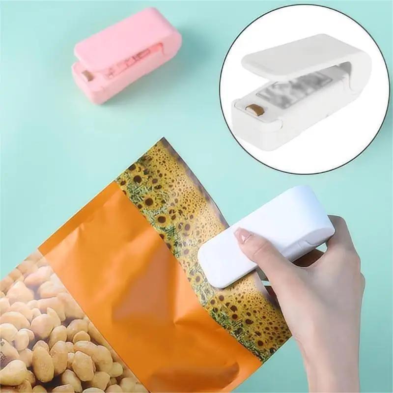 Sellador de bolsas de aperitivos portátil de mano, alimentado por batería seca, equipo de servicio de alimentos para cocina