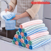 Set of 10 Coral Velvet Kitchen Towels, Highly Absorbent, Lint-Free