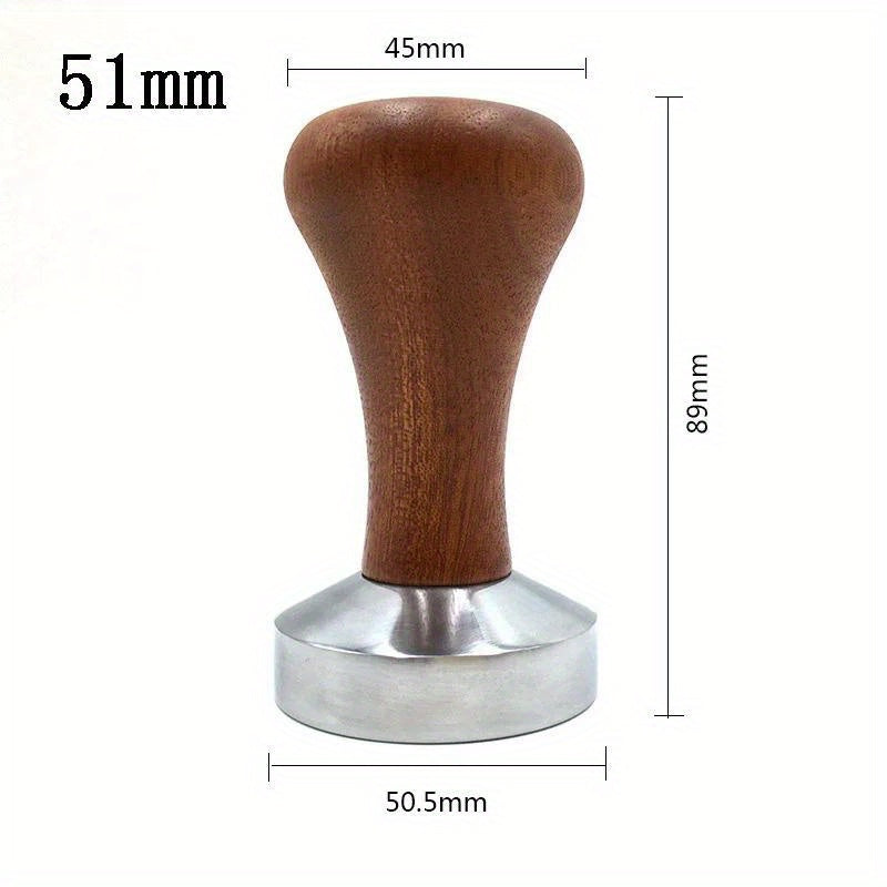 Espresso Tamper Wooden Handle High-Quality Metal 51/53/58mm