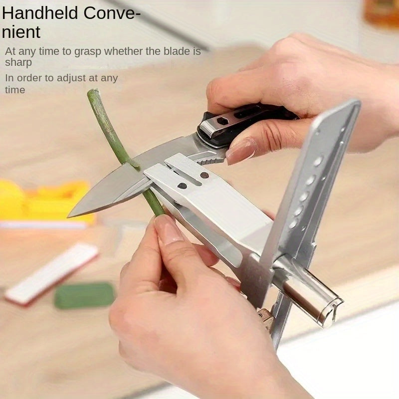 Kit de afilador de cuchillos de aleación de aluminio con grano de esmeril metálico, giro de 360°, herramienta manual