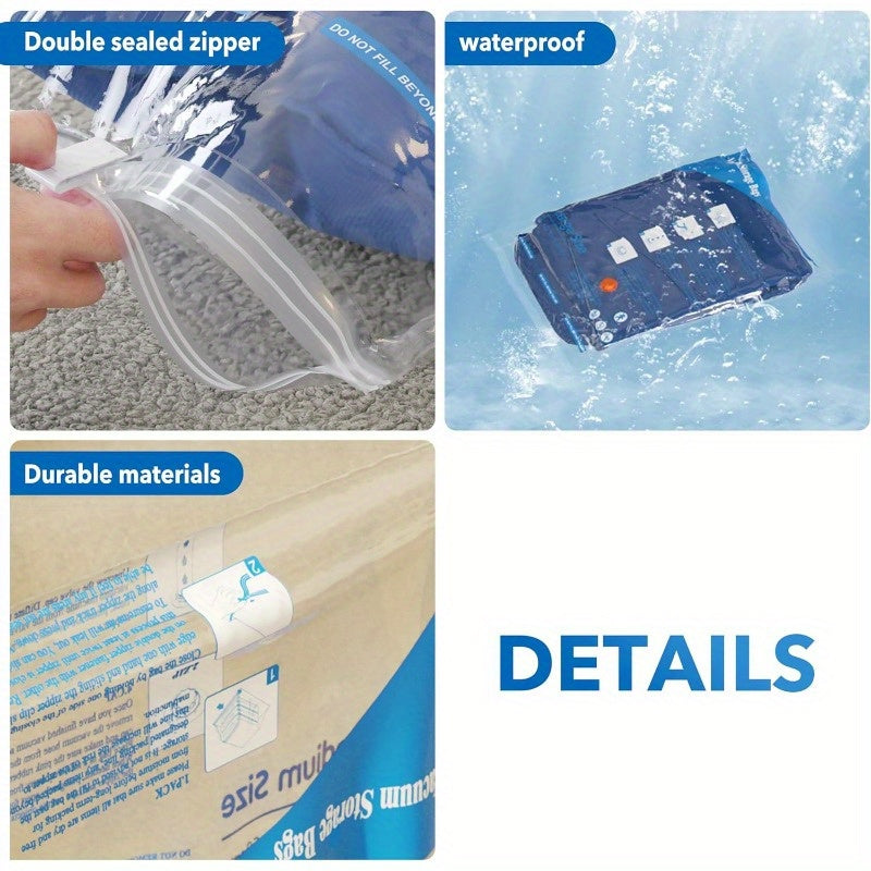 Набор из 9 вакуумных мешков для хранения с ручным насосом, включает 2 XL, 3 L, 3 M, герметичные компрессионные мешки для экономии пространства для одежды, постельных принадлежностей, подушек